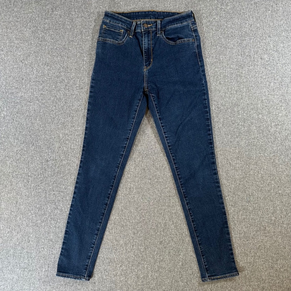 Levis 721 High Rise Skinny Jeans Womens 27x28 Dark Wash Blue Denim Stretch Pants